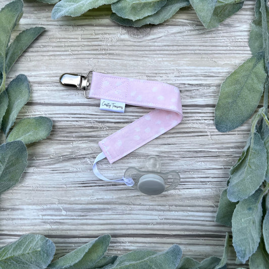 Baby Pink Splotches Pacifier Clip