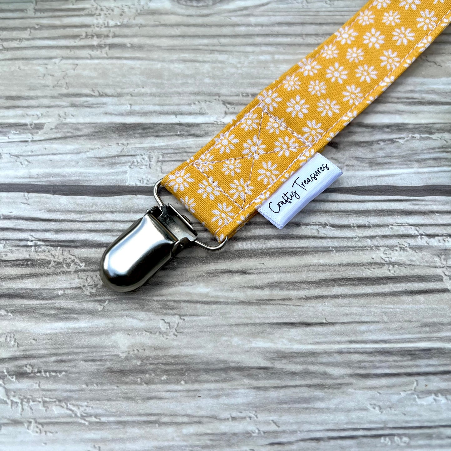 Yellow Daisy Pacifier Clip