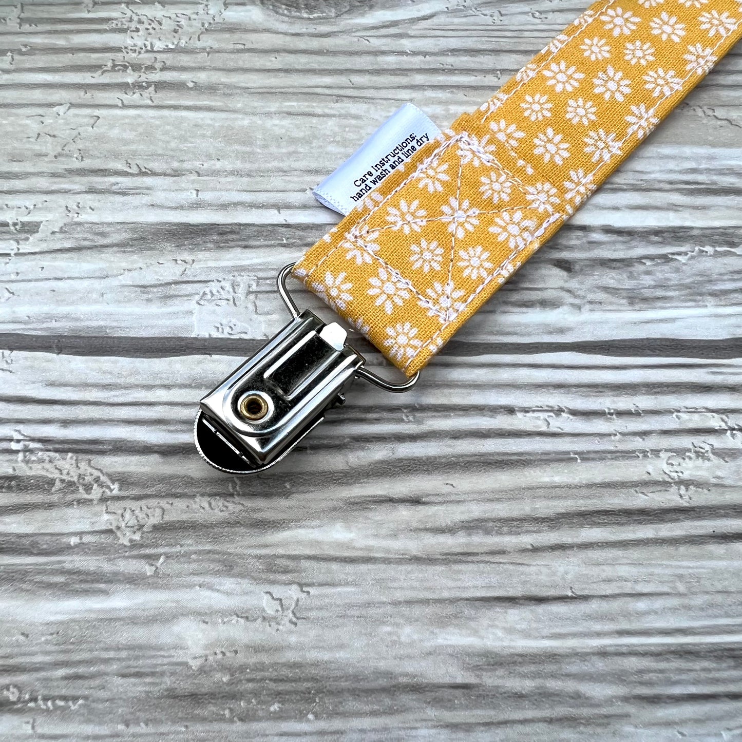 Yellow Daisy Pacifier Clip