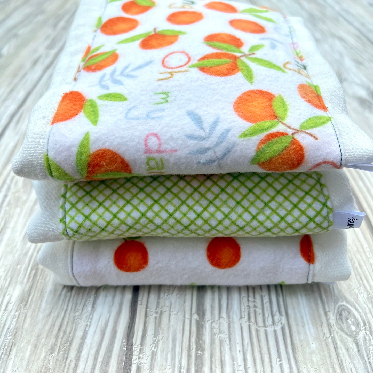 Darling Clementines Burp Cloth Set
