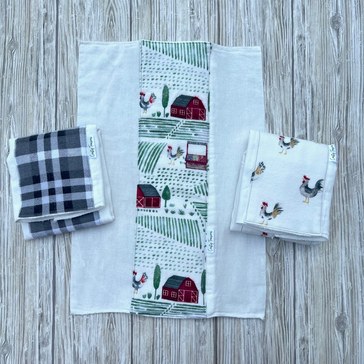 Farm Life Burp Cloth Set