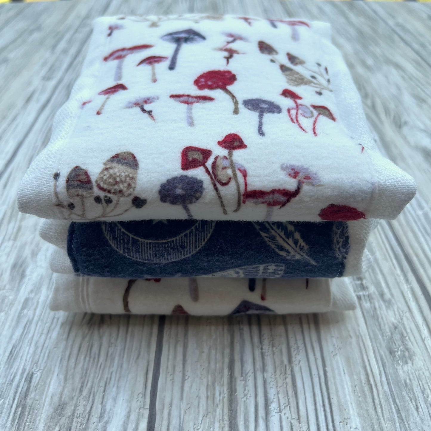 Red & Purple Mushrooms Burp Cloth Set