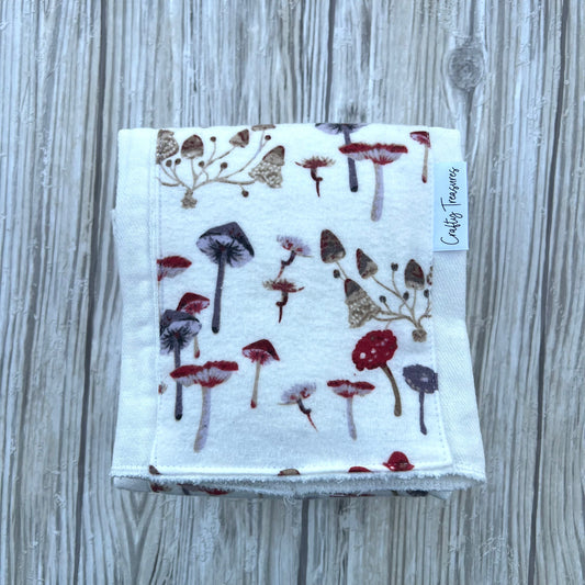 Red & Purple Mushrooms Burp Cloth Set