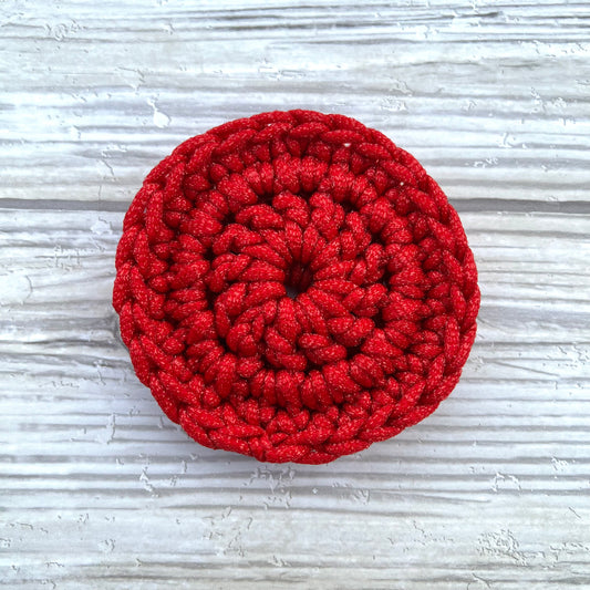 Red Nylon Crocheted Dish Scrubby