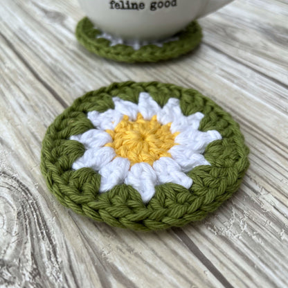Crochet Daisy Coaster